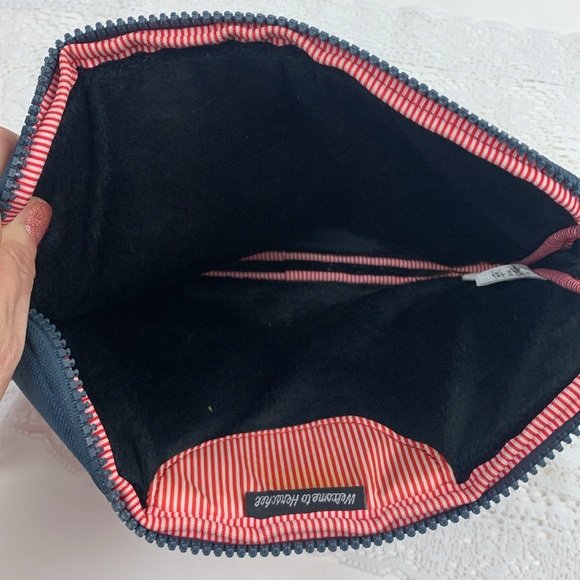 Herschel Zippered Pouch bag Tablet cover Red Blue Zip close Padded - Picture 8 of 11